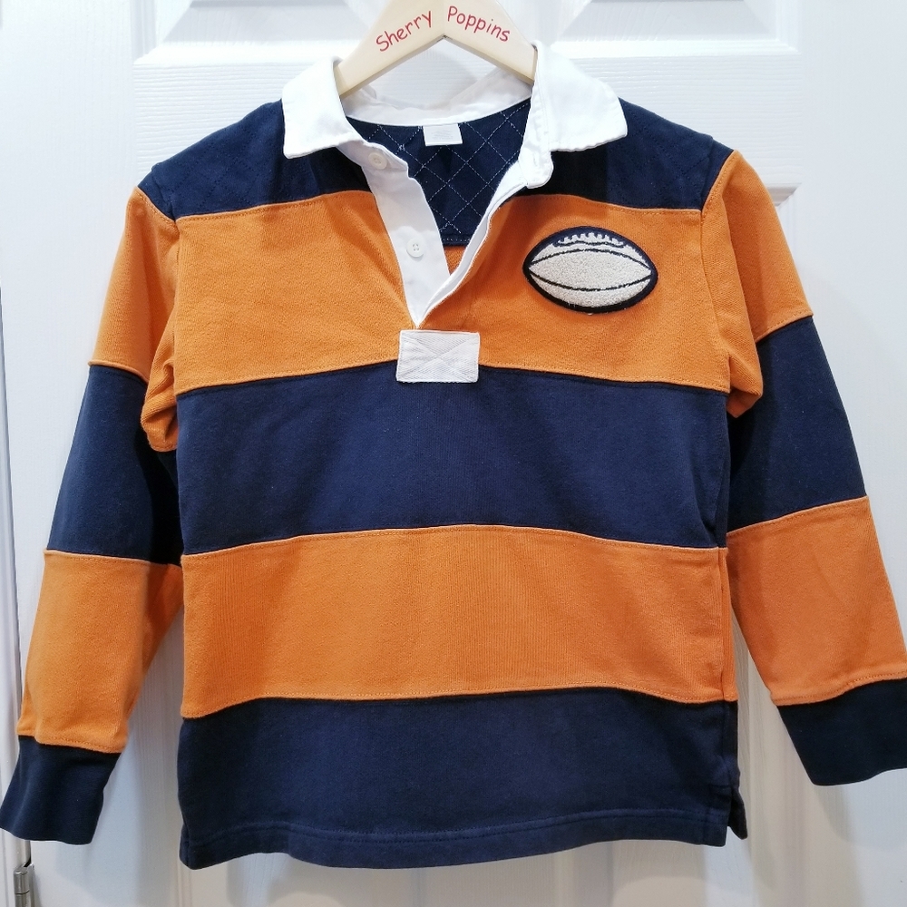 Gymboree Boy's Football Rugby Shirt Blue Orange